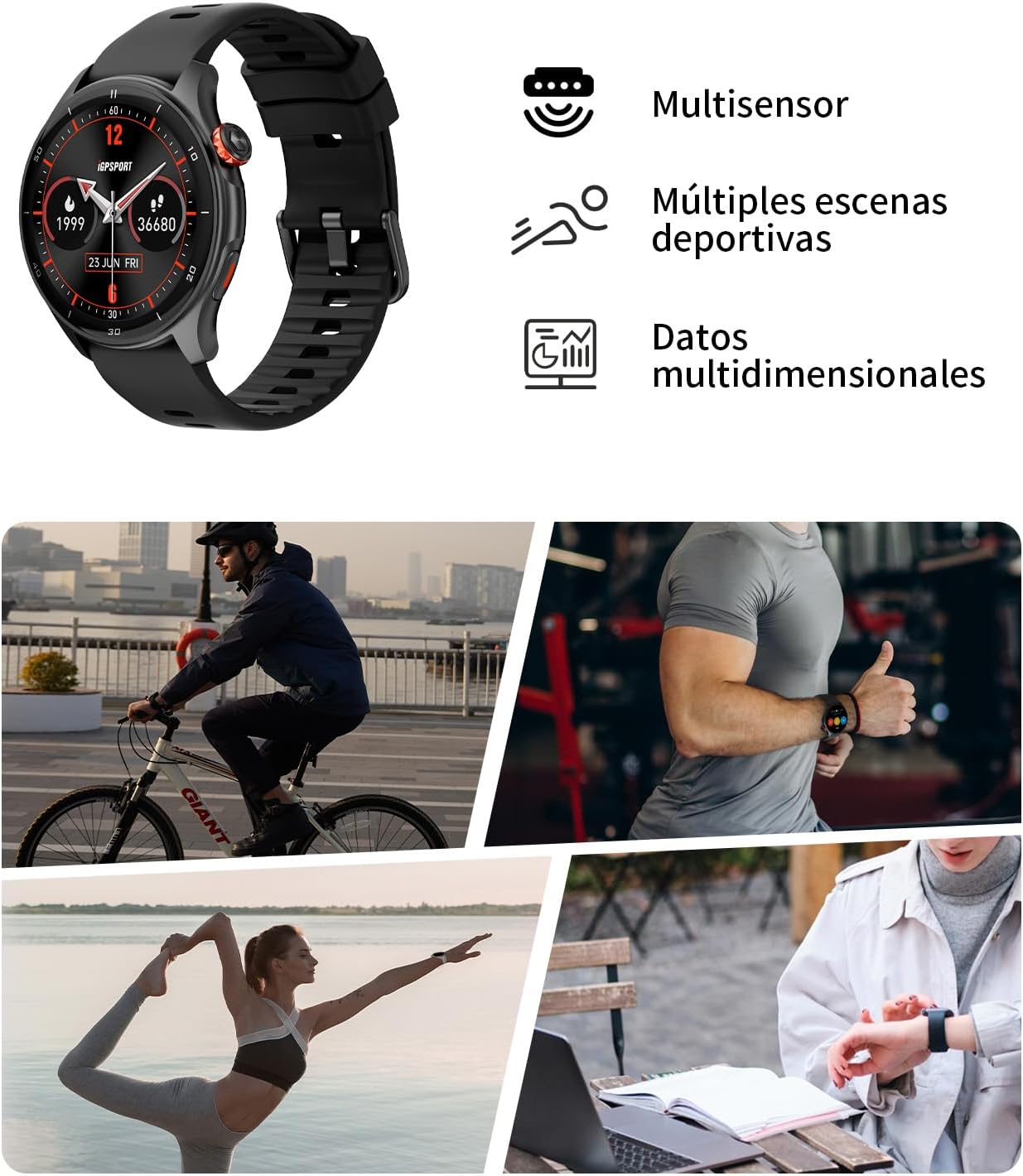 iGPSPORT LW10 Fitness Smartwatch Resistente al Agua con GPS